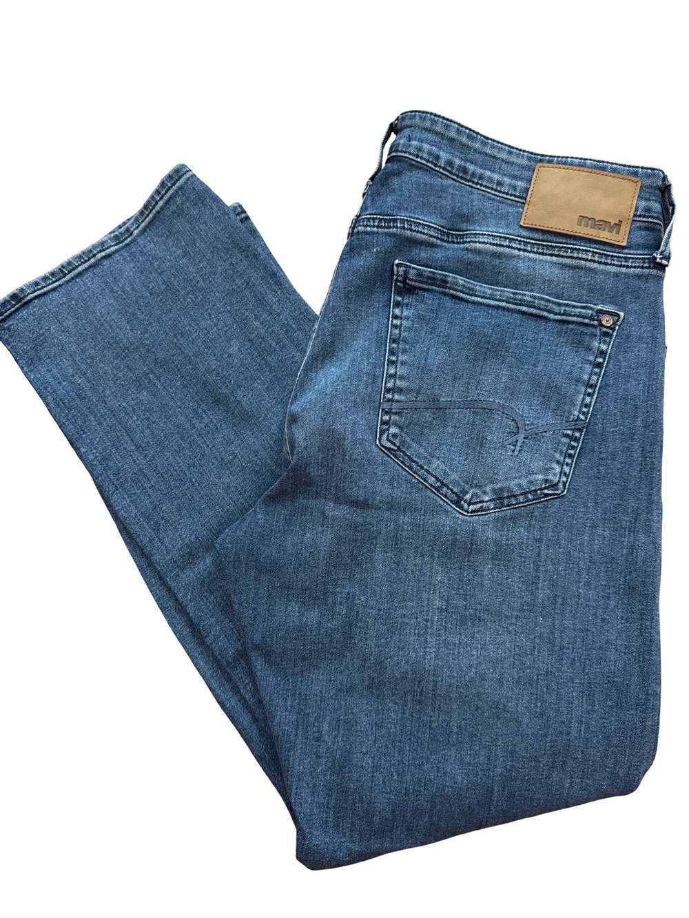 Mavi Matt Jeans Men’s 34x30 Blue Relaxed Straight Leg Denim Stretch Designer‎